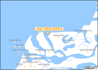 map of Los Corazones