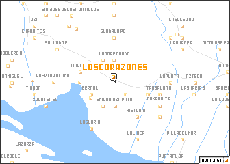 map of Los Corazones