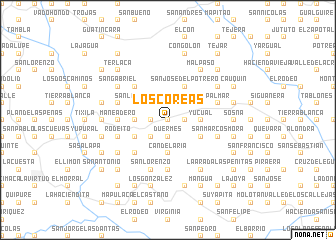 map of Los Coreas