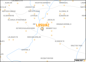 map of Los Díaz