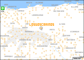 map of Los Dos Caminos