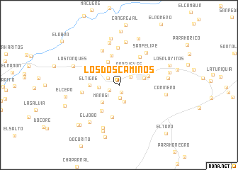 map of Los Dos Caminos