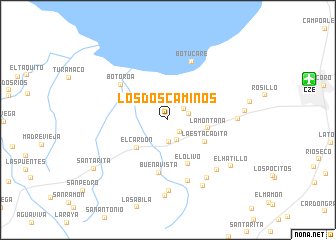 map of Los Dos Caminos