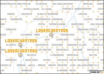 map of Los Encuentros