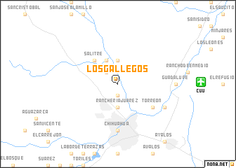 map of Los Gallegos