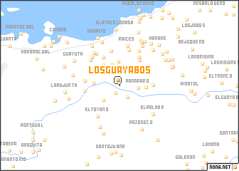 map of Los Guayabos