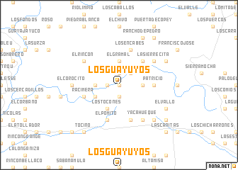 map of Los Guayuyos