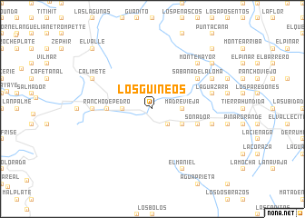 map of Los Guineos