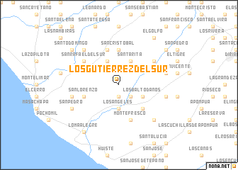 map of Los Gutiérrez del Sur