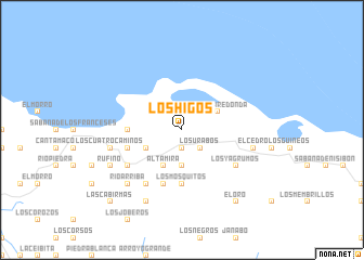 map of Los Higos