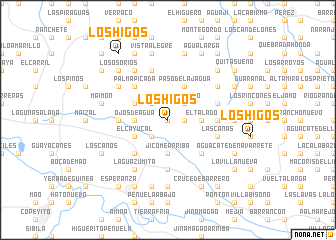 map of Los Higos