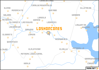 map of Los Horcones