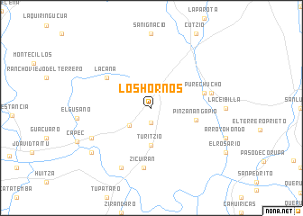 map of Los Hornos