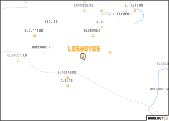 map of Los Hoyos