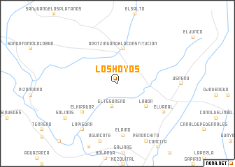 map of Los Hoyos