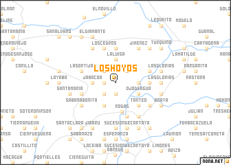 map of Los Hoyos