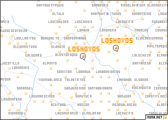 map of Los Hoyos