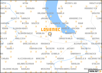 map of Łosieniec