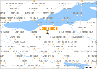 map of Łosiewice