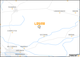 map of Łosina