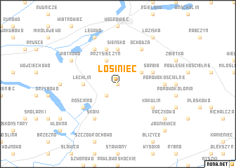 map of Łosiniec