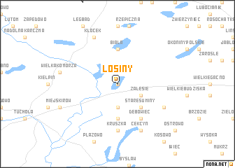 map of Łosiny