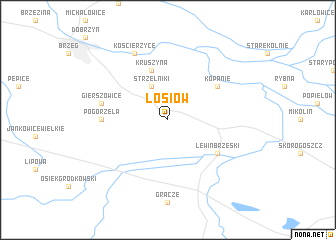 map of Łosiów