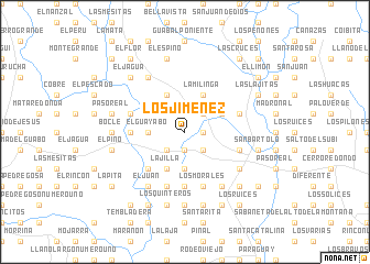 map of Los Jiménez