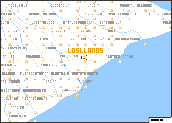 map of Los Llanos