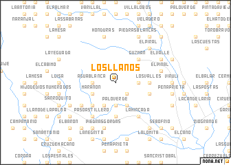 map of Los Llanos