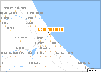 map of Los Mártires