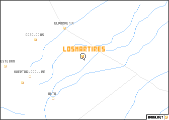 map of Los Mártires