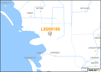 map of Los Mayas