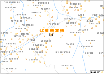 map of Los Mesones