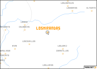 map of Los Mirandas