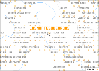 map of Los Montes Quemados