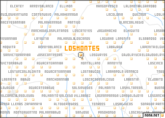 map of Los Montes