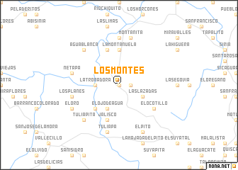 map of Los Montes