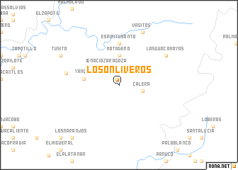 map of Los Onliveros