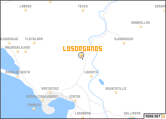 map of Los Órganos