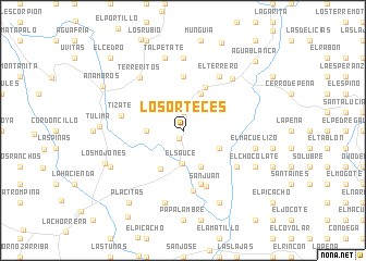 map of Los Orteces