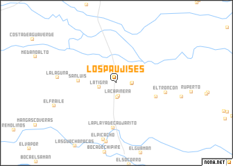 map of Los Paujises