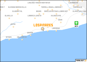 map of Los Pinares