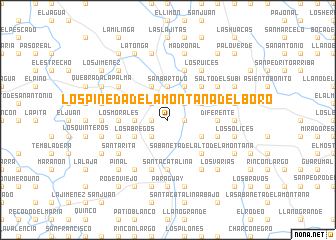 map of Los Pineda de la Montaña del Boró