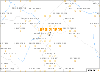 map of Los Pirineos