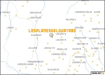 map of Los Planes del Guayabo