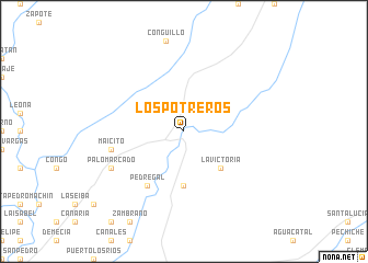 map of Los Potreros