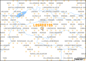 map of Los Prietos