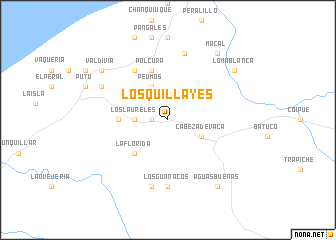 map of Los Quillayes