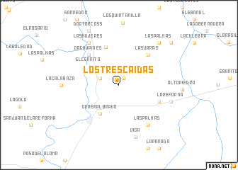 map of Los Tres Caídas